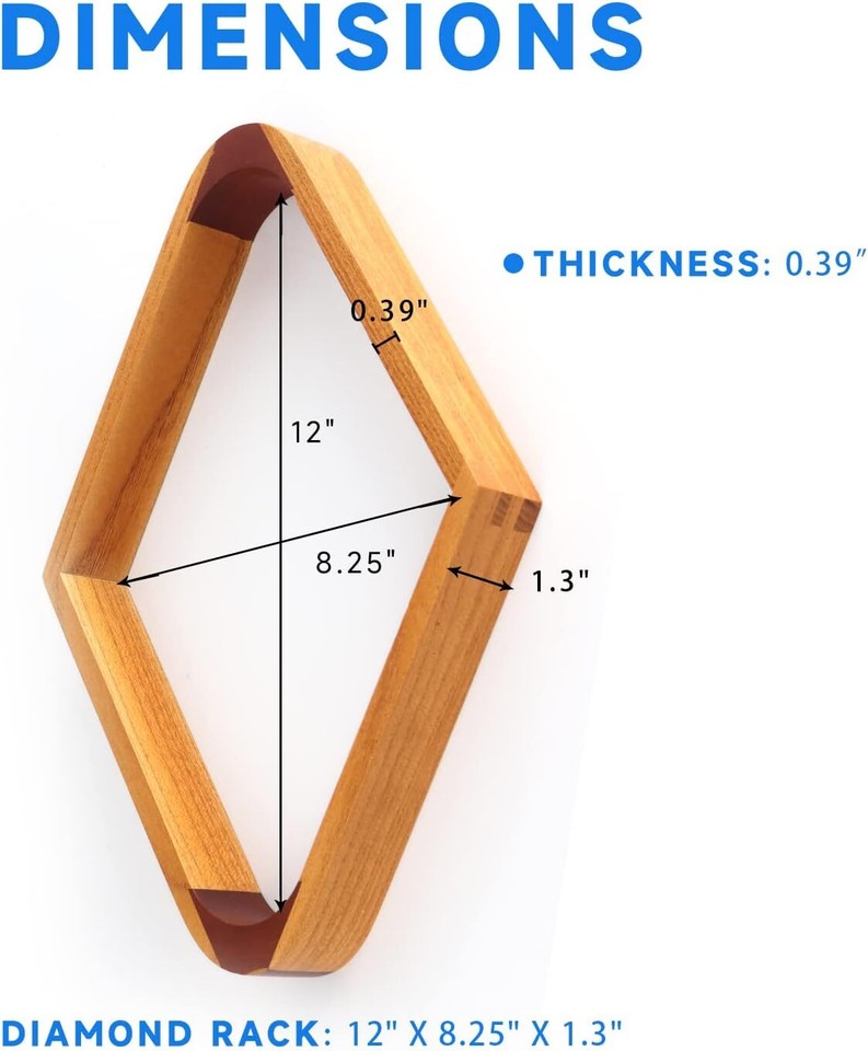 GSE Billiard 8-Ball Triangle/9-Ball Diamond Pool Ball Racks - 2-Tone ...