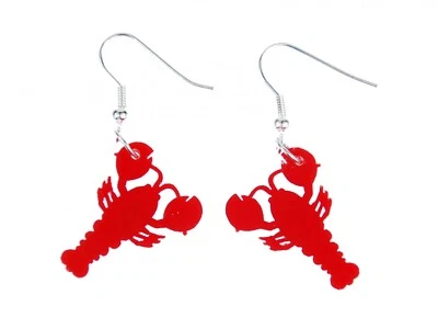 Hummer Acrylglas gelasert Ohrringe Miniblings Hänger Languste Acryl rot - Bild 1 von 3