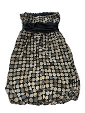 Snap- Beige/Grey/ Strapless Polka Dot Aline