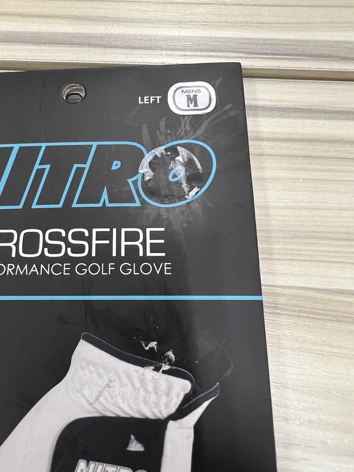 Nuevo Guante de Golf Nitro Crossfire Performance Para Hombre Talla M Mano Izquierda Blanco Negro Foto 4 de 4