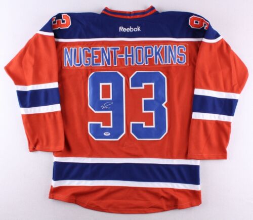 Ryan Nugent-Hopkins signiertes Edmonton Oilers Hockeytrikot (PSA COA) - Bild 1 von 5