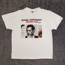 Marc Anthony Historia Tour 2024 T-Shirt Size XL White Gildan Heavy Cotton READ