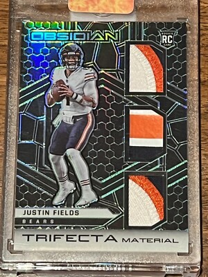 Justin Fields Rookie Obsidian Trifecta Material 13/50 2021 Panini