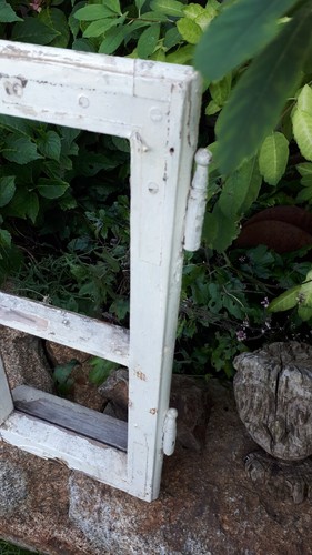 altes Fenster Flügel Holz Sprossen Deko Shabby Spiegel - Bild 9 von 9