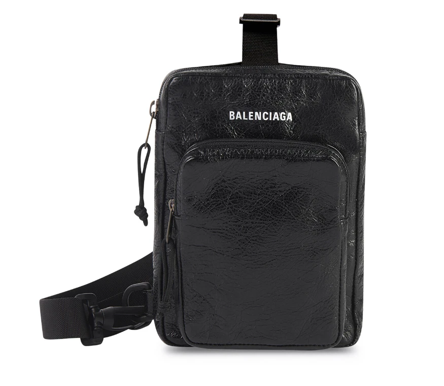 Balenciaga Explorer Crossbody Messenger Bag in black Arena lambskin RRP $950!