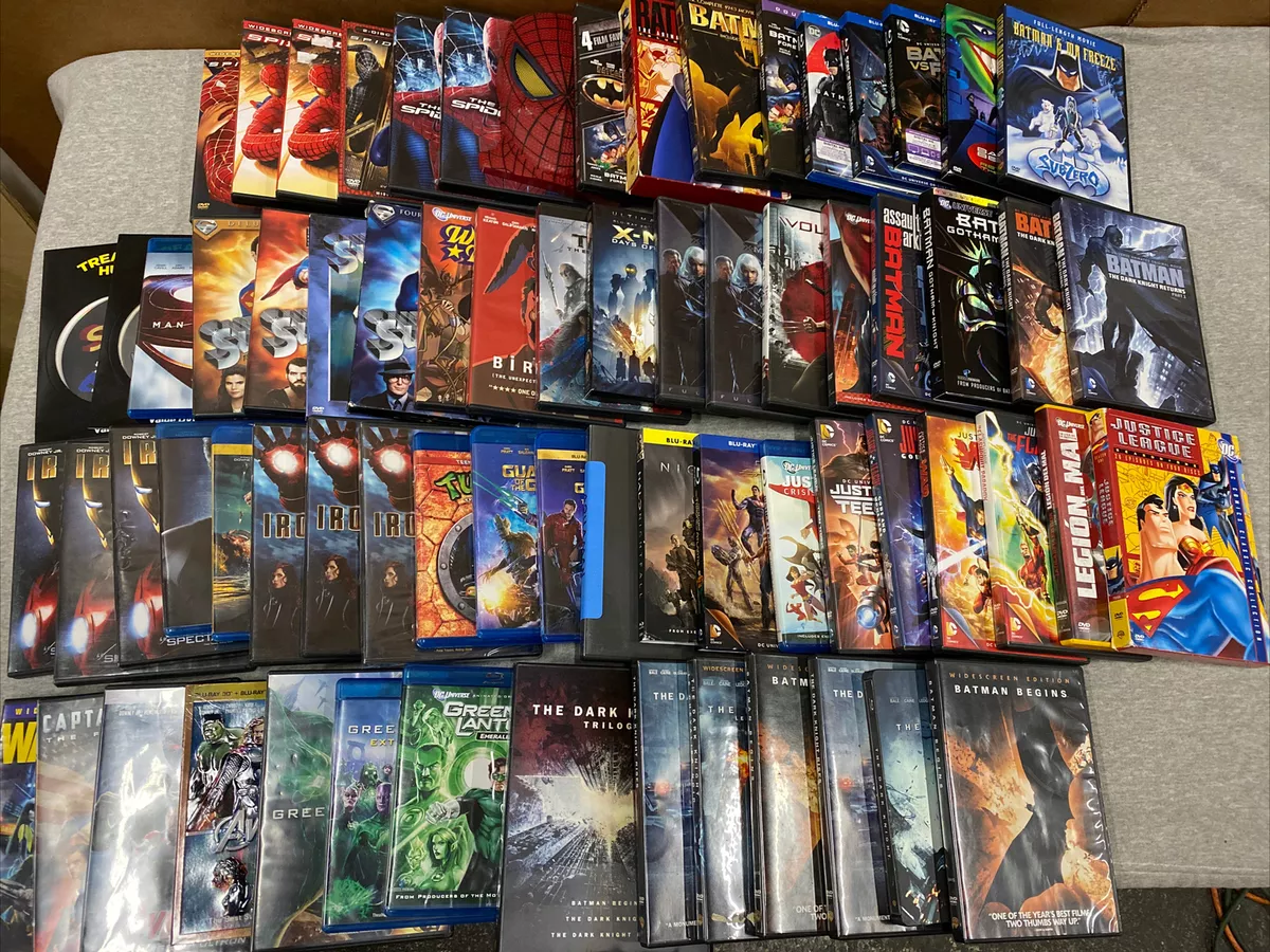 Marvel & DC Comics DVD Blu-Ray Movie Lot Collection New & Used 70+ Titles Batman