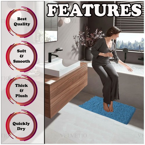 MEMORY LOOP BATH MAT SET PEDESTAL NON SLIP SUPER SOFT TOILET BATHROOM RUG 2PC - Picture 36 of 341