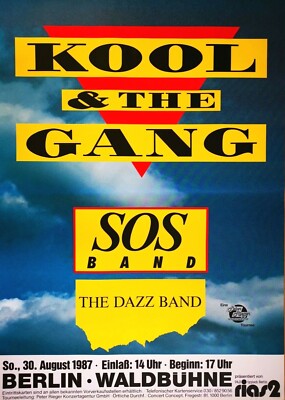 KOOL & THE GANG 1987 BERLIN - orig. Concert Poster - Konzert Plakat - A1 - Y Y