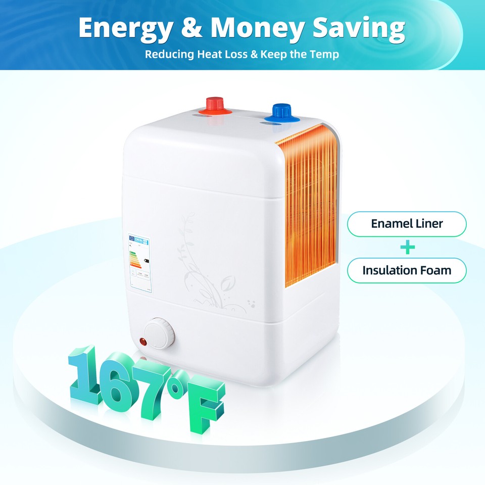 1500W Electric Hot Water Storage Tank Water Heater Boiler Under Sink