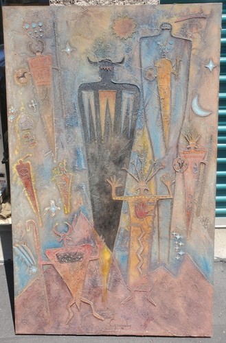 1998 Bernie Granados Jr. Original Signed Oil Painting Art American Indian Apache - Picture 3 of 3