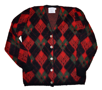 80's Vintage JERSILD Red, Black, & Green Wool-Mohair