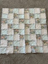 Handmade Baby Quilt Girl Pink Print Blanket 29 X 29 Lovey Blanket