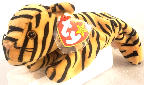 TY ORIGINALE BEANIE BABY 1995 - Stripes the Tiger - 10"" - Foto 2 di 9
