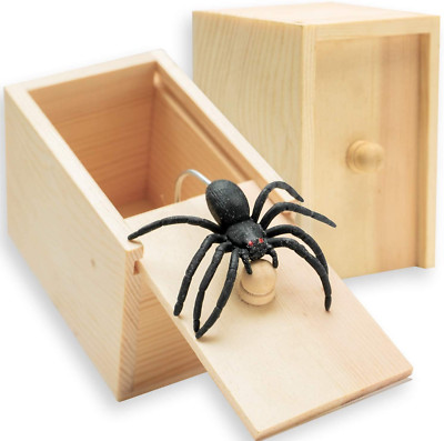 Caja De Broma De Araña Arana De Goma Sorpresa De Dinero De Araña Arana De Madera
