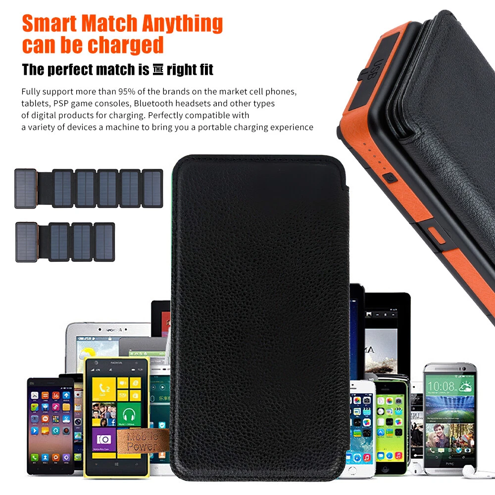 46800mAh Portable 6 Solar Panel Folding Power Bank Outdoor Camping Phone Charger image 14