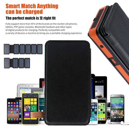 46800mAh Portable 6 Solar Panel Folding Power Bank Outdoor Camping Phone Charger image 14