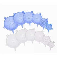 12 Pcs Storage Silicone Stretch Lids Reusable Food Wrap Covers Fresh Seal Bowl