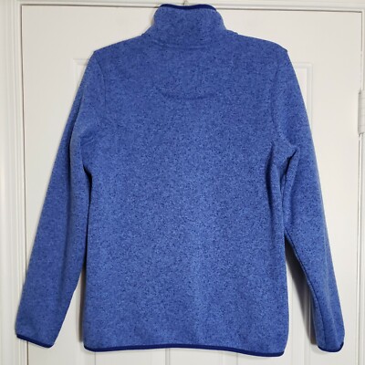 LL Bean Pullover Long Sleeve Sweatshirt Knit Fleece Blue 292726
