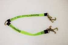 36 Hi-viz Green Diamond Weave Towing V-bridle Strap With Rtj Cluster Hooks