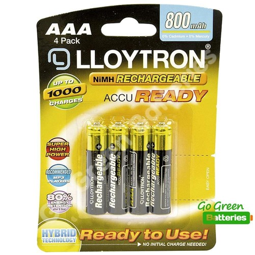 LLOYTRON AA 800-2700 mAh AAA 550-1100 mAh RECHARGEABLE BATTERIES PRECHARGED NiMH - Picture 39 of 54