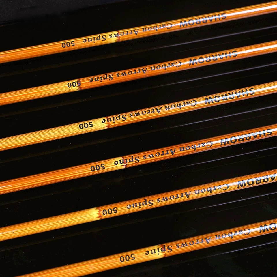 31" Carbon Arrows 4" Turkey Feather SP500 Archery Recurve Compound Bow Hunting - Image 3 of 4