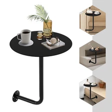 Wall Mounted Bar Table Modern Round Coffee Table Drinks/Snacks Storage Balcony
