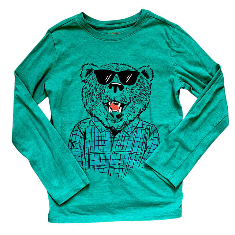 ALTRA Maglietta Cat & Jack ragazzo taglia M 8 10 grafica orso maglietta manica lunga verde