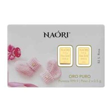Lingotto D’Oro 999,9 Naóri – 2 x 0,5 grammi (Scarpetta Rosa)