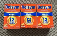 Delsym Orange Flavor Adult Cough Suppressant Liquid - 3oz Exp 5/27 Lot Of 3