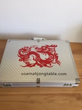 Mah Jong game 144 tiles 2 blanks MahJong Set In Metal Case. New Open Box