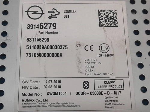 39146279 Sistema Audio/Radio Cd para OPEL CORSA E Business 2018 1668137 - Imagen 3 de 10