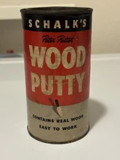 Vintage Schalk's Peter Putter Wood Putty  Can Advertising TN Estate Find