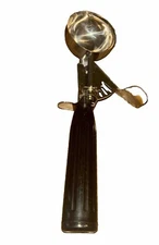 Ice Cream Scoop, Parlor Style Unbranded , Black  plastic handle - Size 24