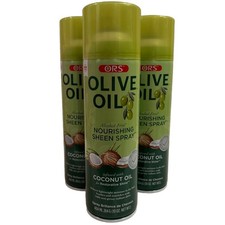 3 x ORS Olive Oil Nourishing Sheen Spray infused with Coconut Oil 10 OZ/EACH