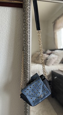 Kiss Me Couture Crossbody Purse Boho Denim Style Small With Gold Tone Chain