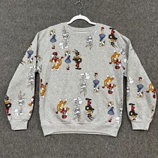 Looney Tunes Sweatshirt Girls Medium 7-9 Warner Bros Bugs Bunny Crewneck