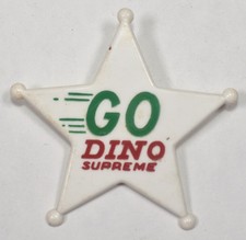 Vintage Sinclair Gas Oil Go Dino Supreme Advertising Plastic Star pinback badge