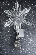 Gisela Graham 33cm Clear Star Christmas Tree Topper – Acrylic Faceted Design-New