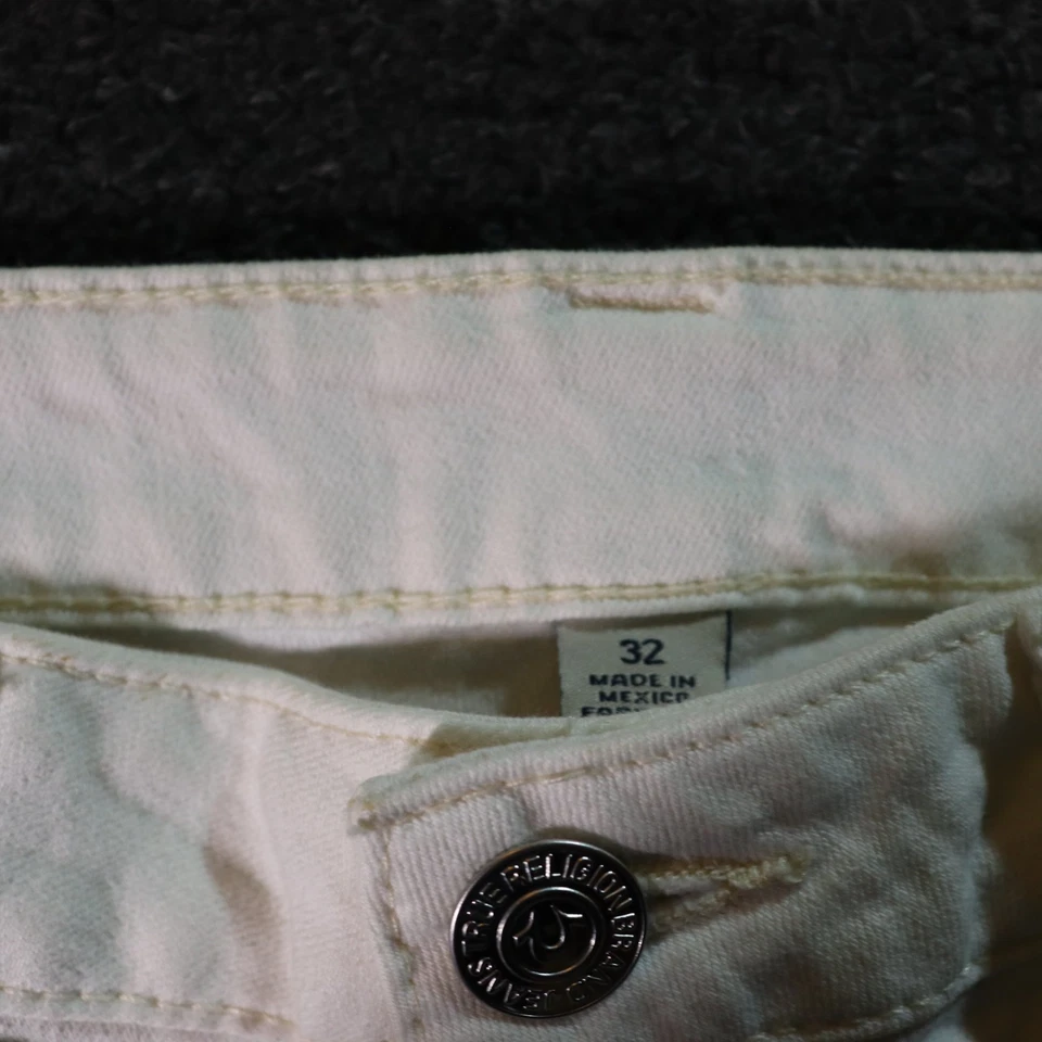 DEADSTOCK Y2K/2000S TRUE RELIGION MOTO GRUNGE VAQUEROS BLANCOS 32X30 Foto 4 de 4