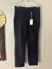 Good American Stretch Ankle Black Straight-Leg Pants Pull On Comfy M NWT
