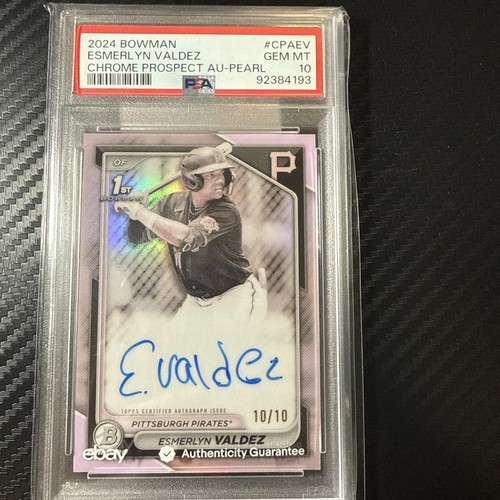Esmerlyn Valdez [Pearl Refractor] #CPA-EV 2024 Bowman Chrome Prospects Autograph card