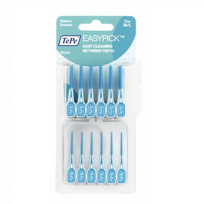 7317400015842 TePe EasyPick szczoteczki/wykałaczki międzyzębowe z etui M/L Niebi