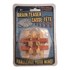Brain Teaser Casse-tete Real Wood 3-D Puzzle Challenge Your Mind Game Toy Learn