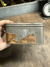 Antique Rare Empty Massasoit Chief Springfield Mass Label Tobacco Cigar Tin Can