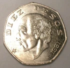 Photo of a 1981 Mexico 10 Pesos (1974-1990) from an eBay sale