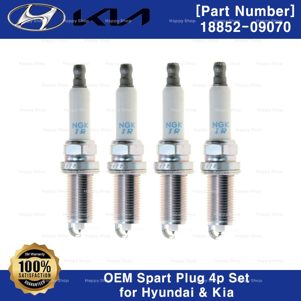 Genuine 1885209070 Spark Plug 4PCS for Hyundai Genesis G70 G80 Kia K900