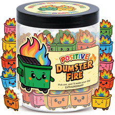 60 Positive Dumpster Fire Cards Jar, Affirmation Cards, Emotional Support, Gag F
