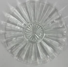Vintage Anchor Hocking? Clear Glass Serving 1 Tier Platter 12" MCM Center Hole