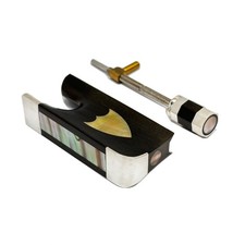 4/4 Silver Parts Ebony Frog Screw Button fit Cello Bow Abalone Sheild Round