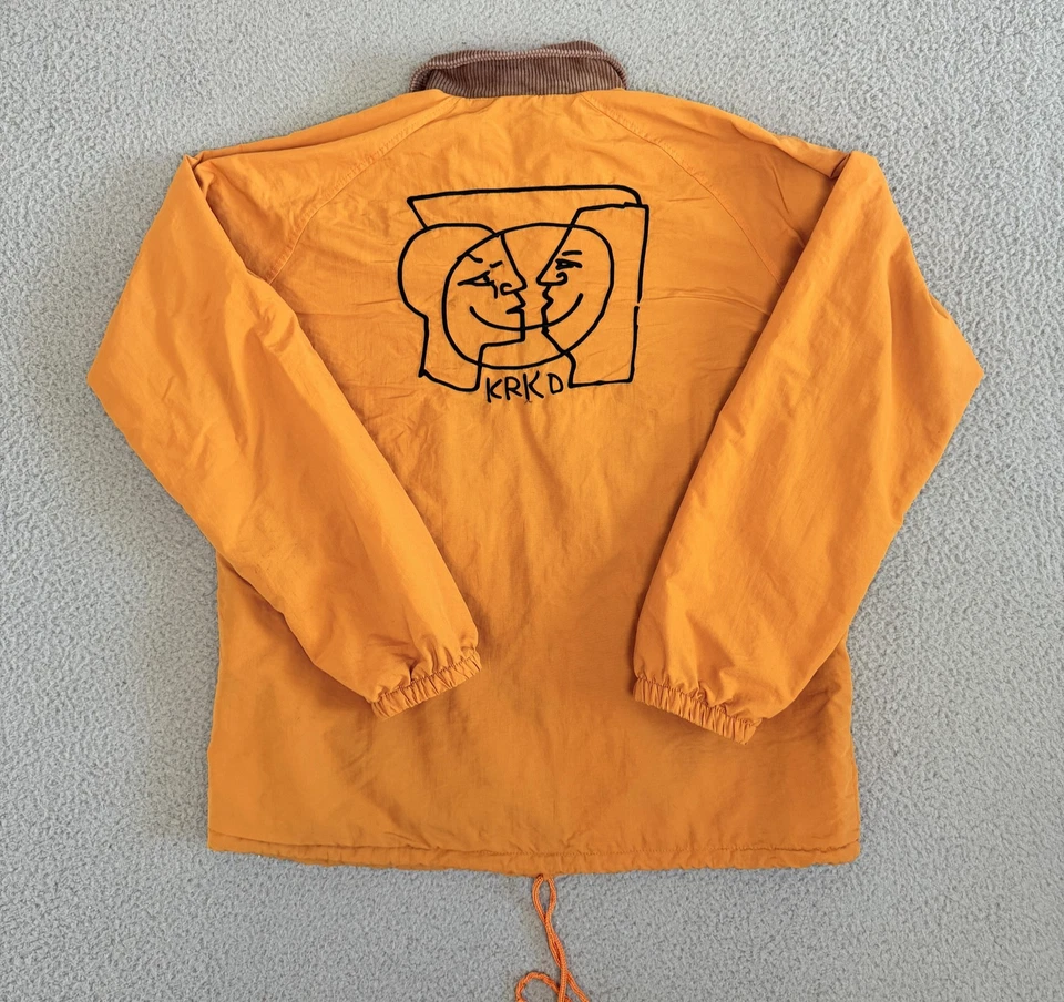 Krooked Skateboards Orange Coach Snap Jacket XL MoonSmile Gonz Barn Collar - Image 2 of 4